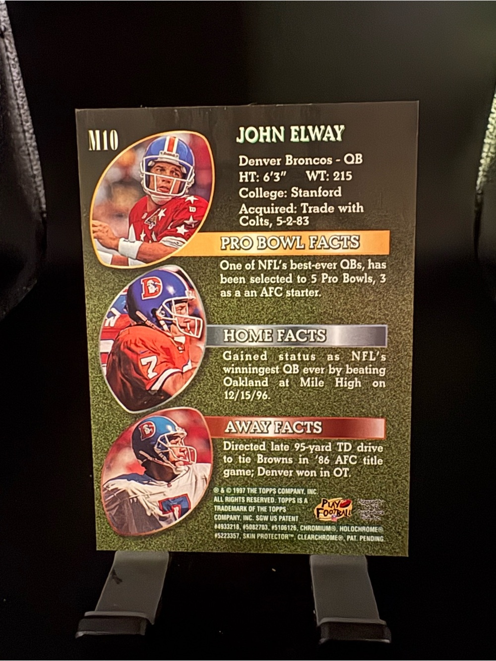 Topps Mystery Finest John Elway Football Card - Picture 2 of 2